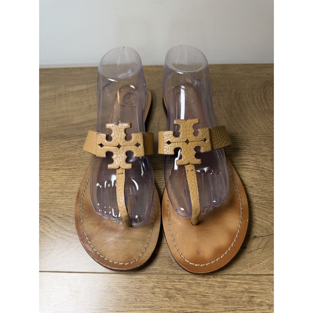 Tory Burch Moore Thong Leather Sandals Brown Women’s Size 11